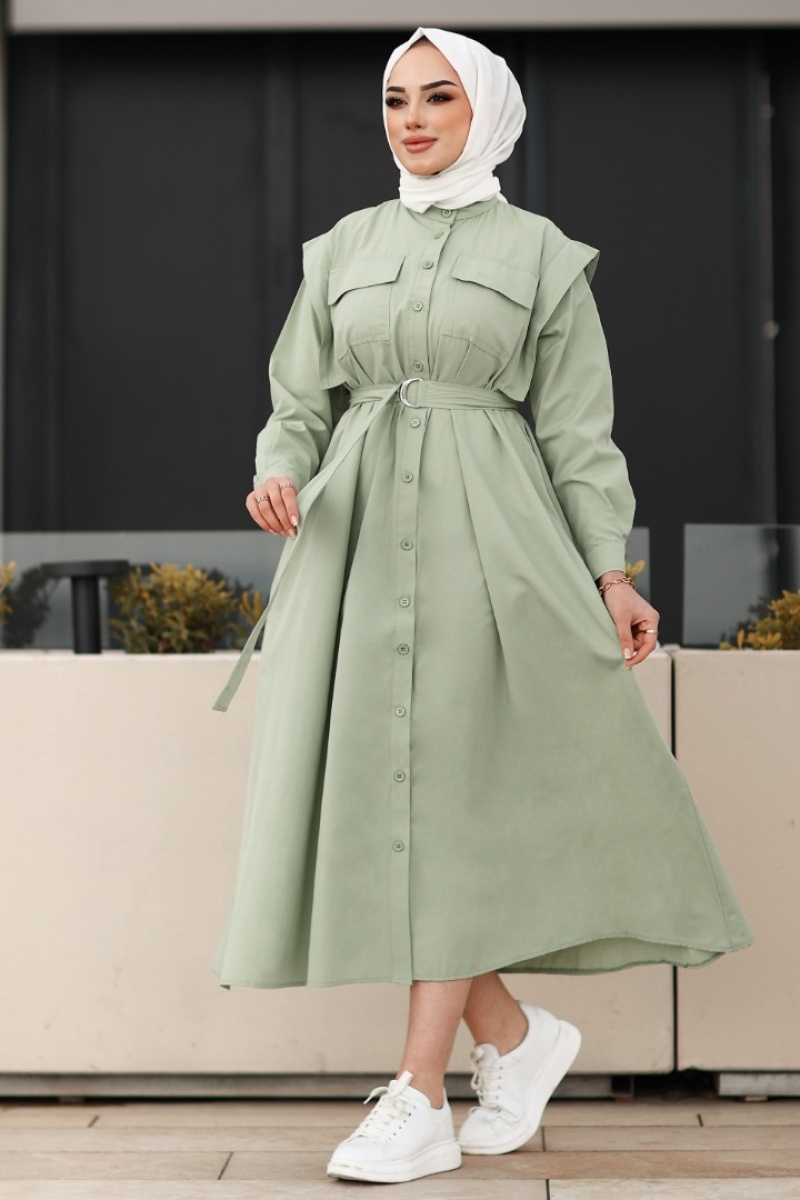 Wika Mint Yeşili Elbise