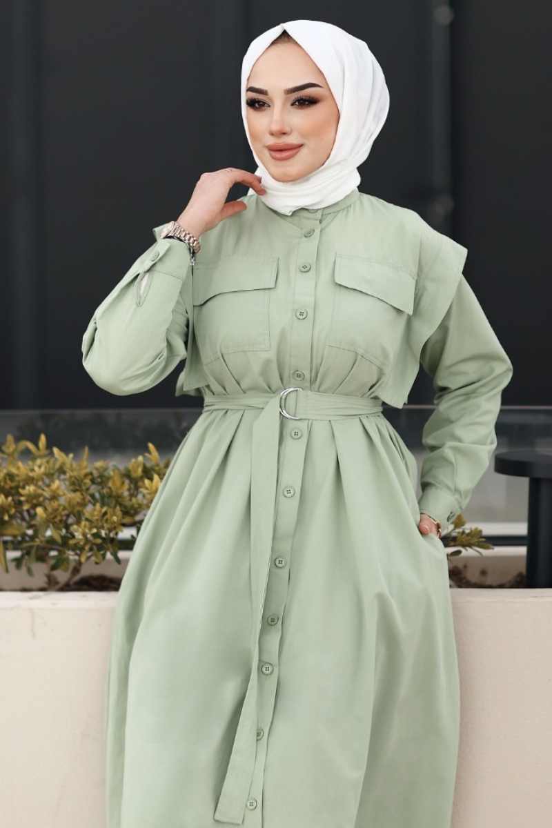 Wika Mint Yeşili Elbise