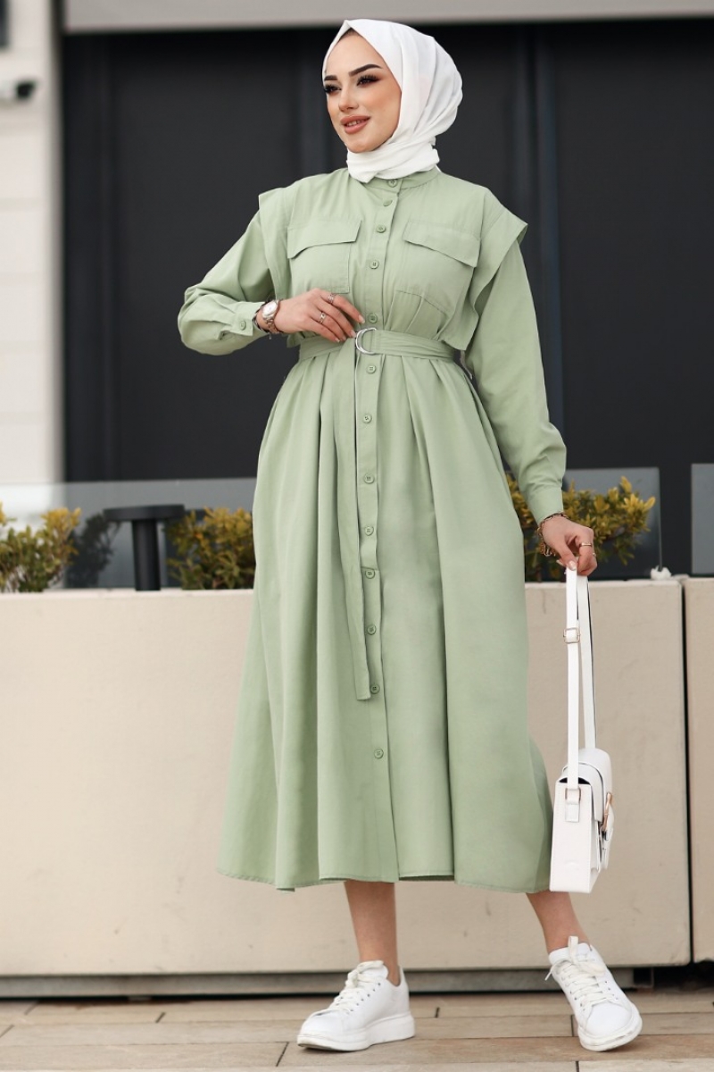 Wika Mint Yeşili Elbise