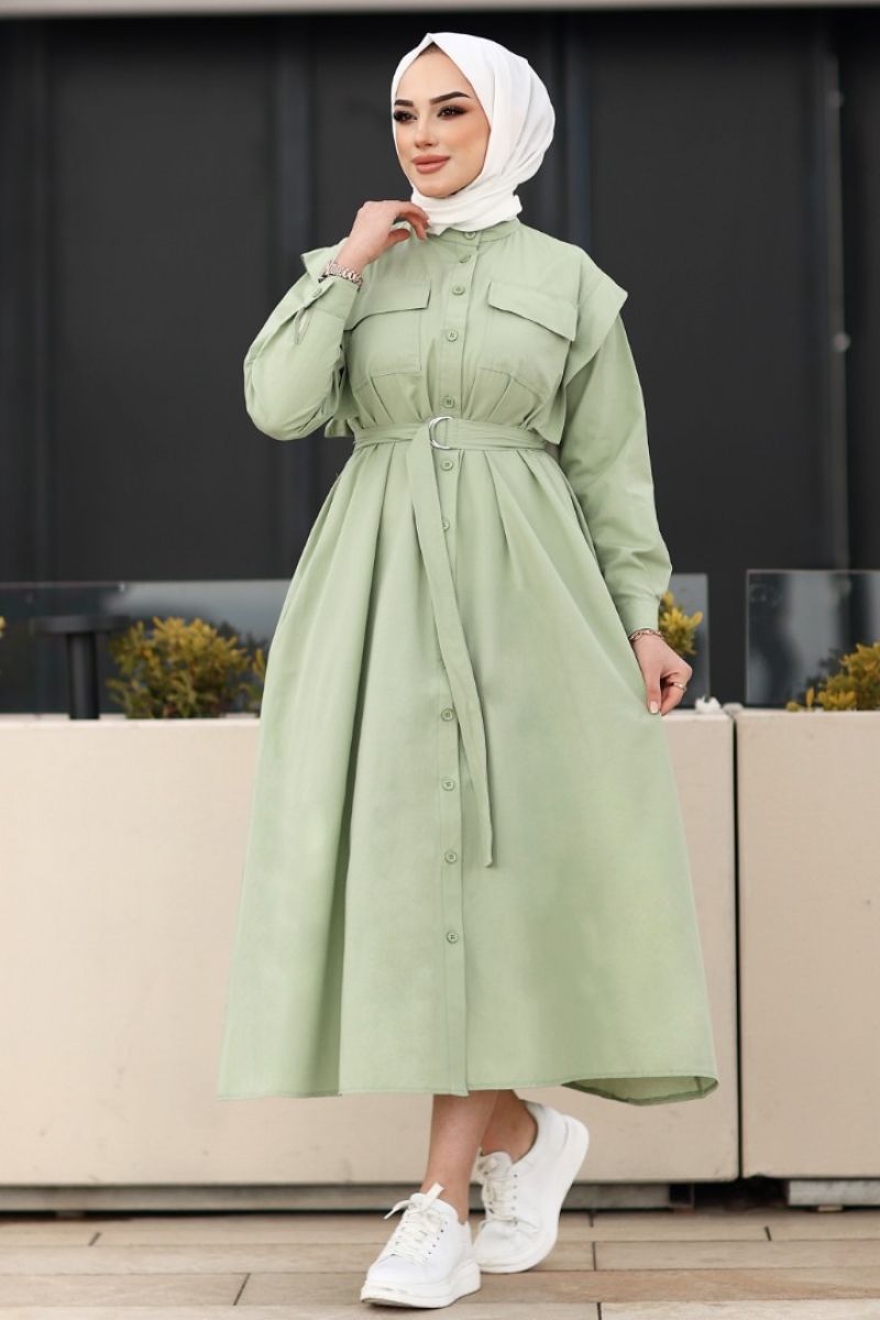 Wika Mint Yeşili Elbise