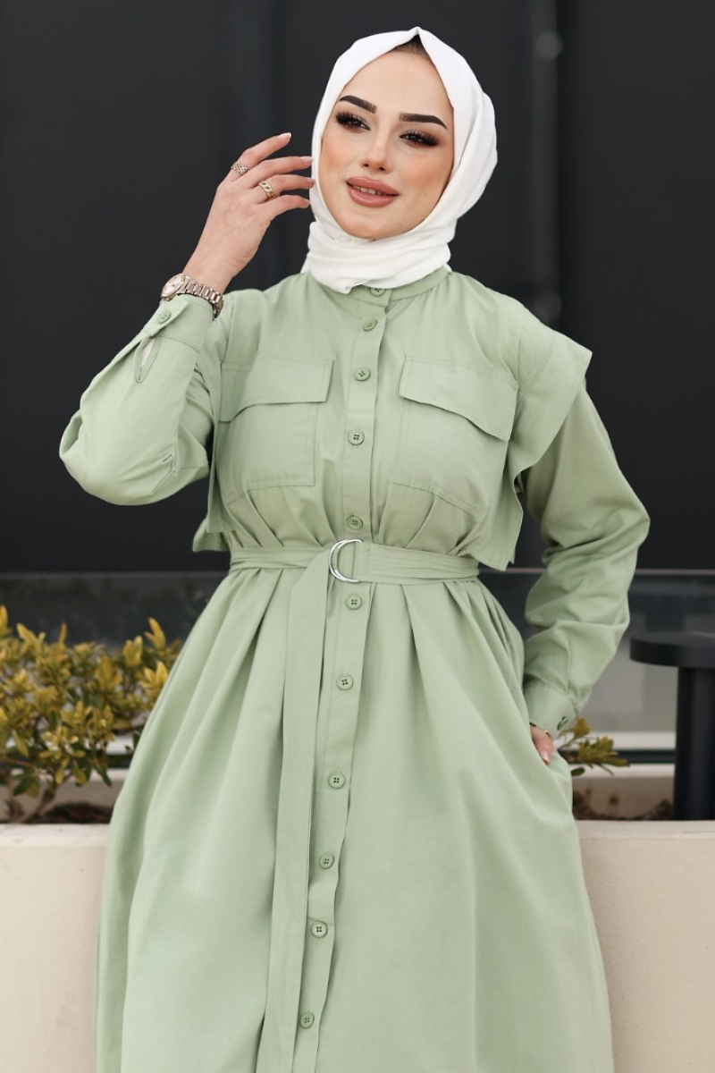 Wika Mint Yeşili Elbise