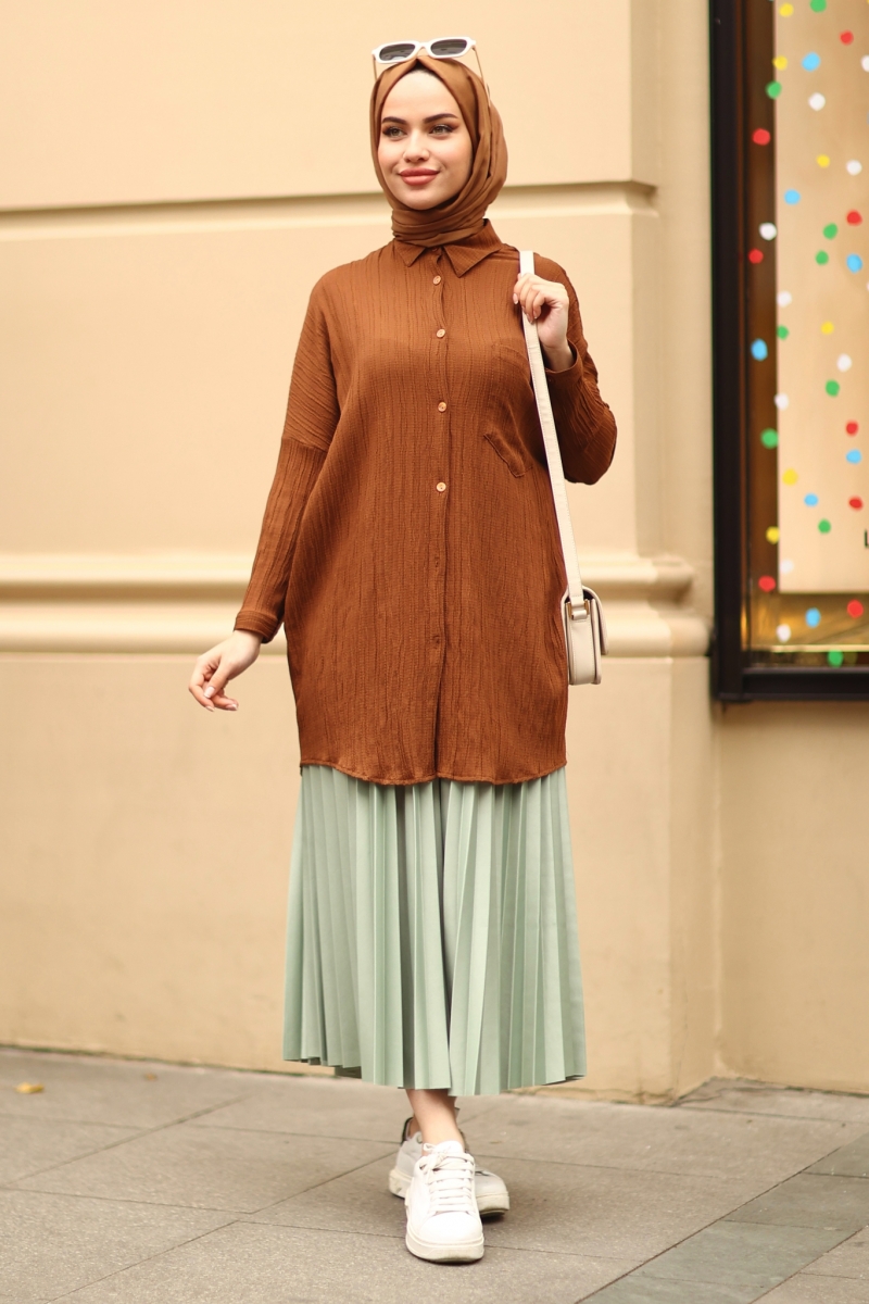Wrink Kahverengi Tunik