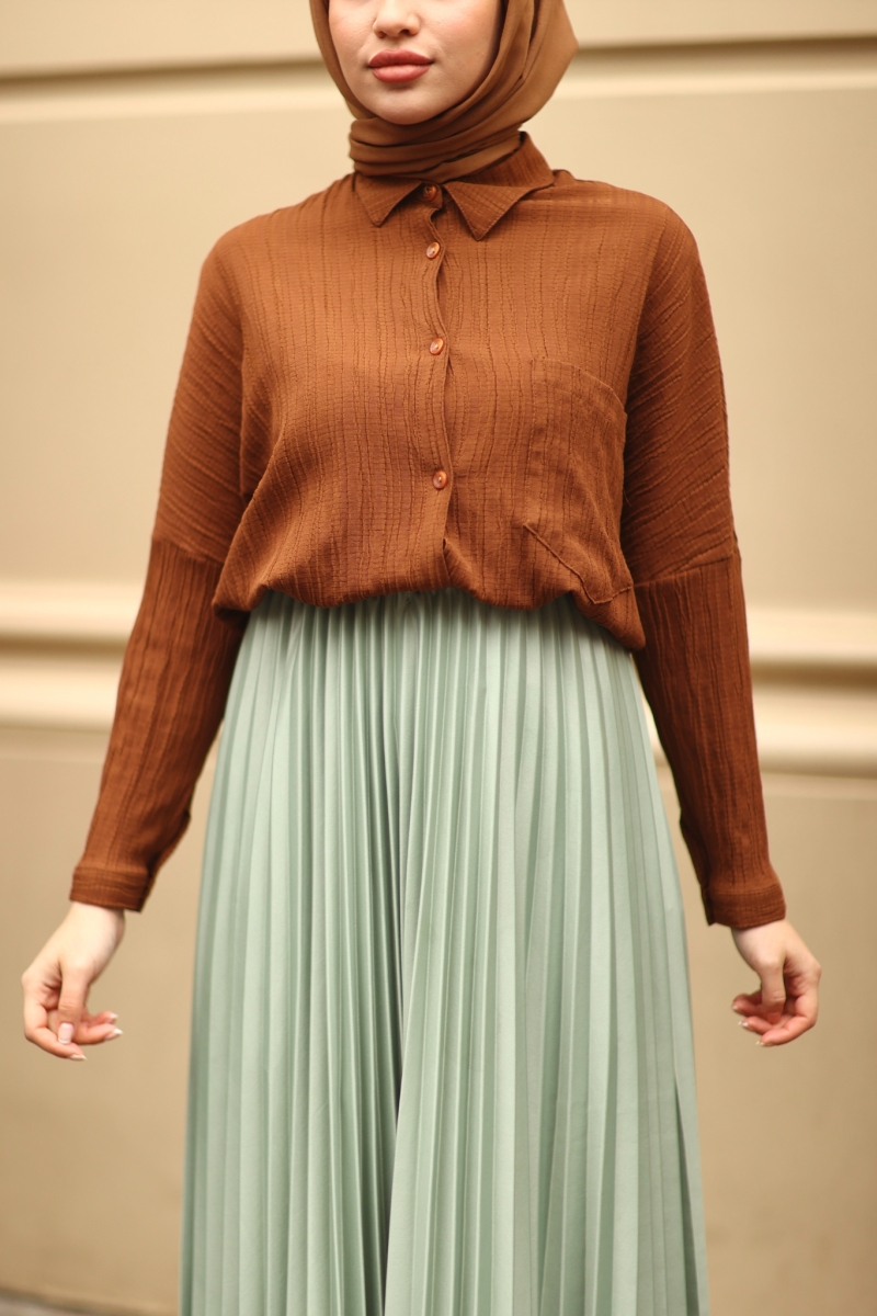 Wrink Kahverengi Tunik