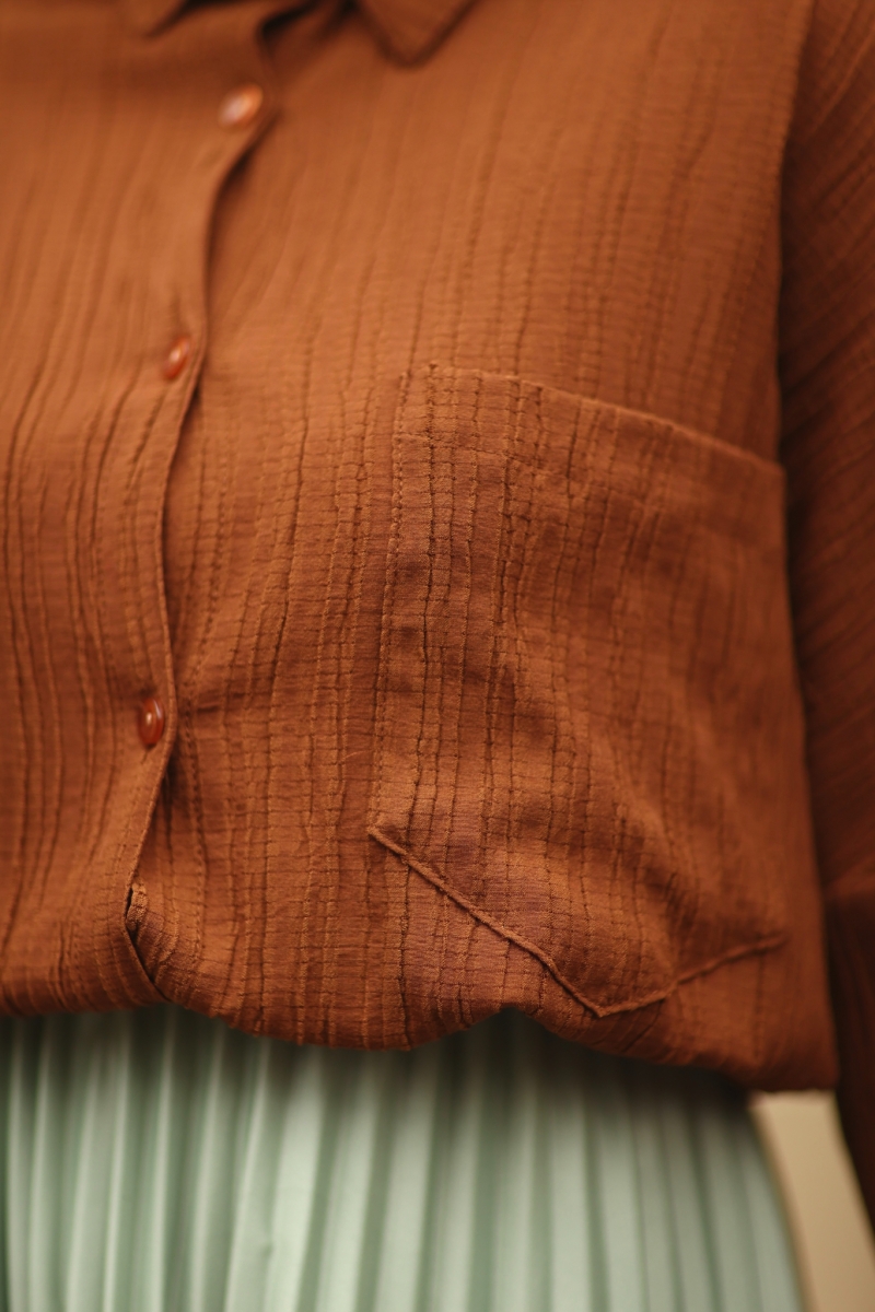 Wrink Kahverengi Tunik