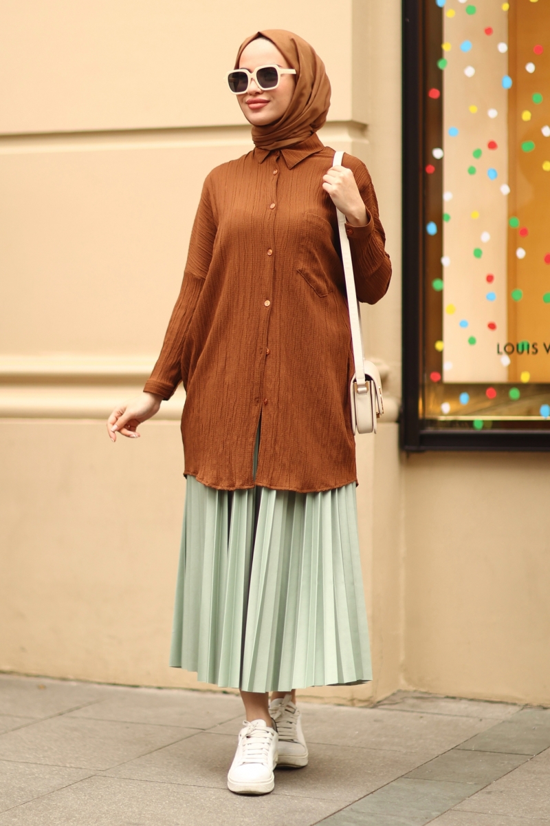 Wrink Kahverengi Tunik