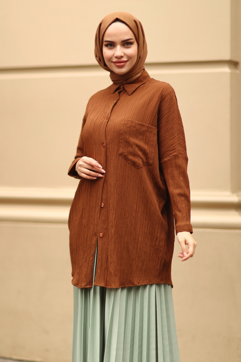 Wrink Kahverengi Tunik