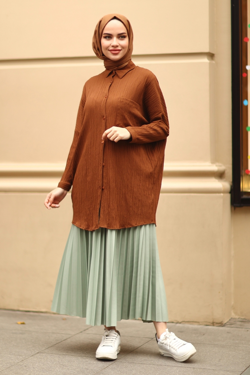 Wrink Kahverengi Tunik