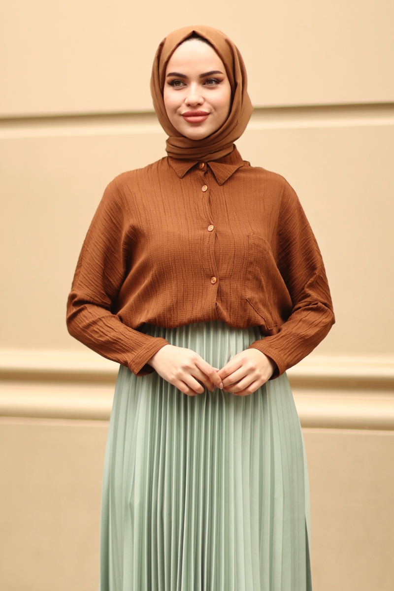 Wrink Kahverengi Tunik
