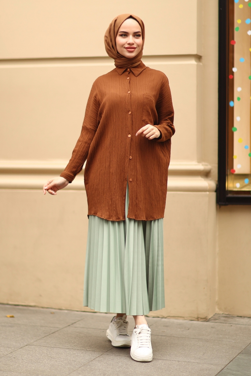 Wrink Kahverengi Tunik