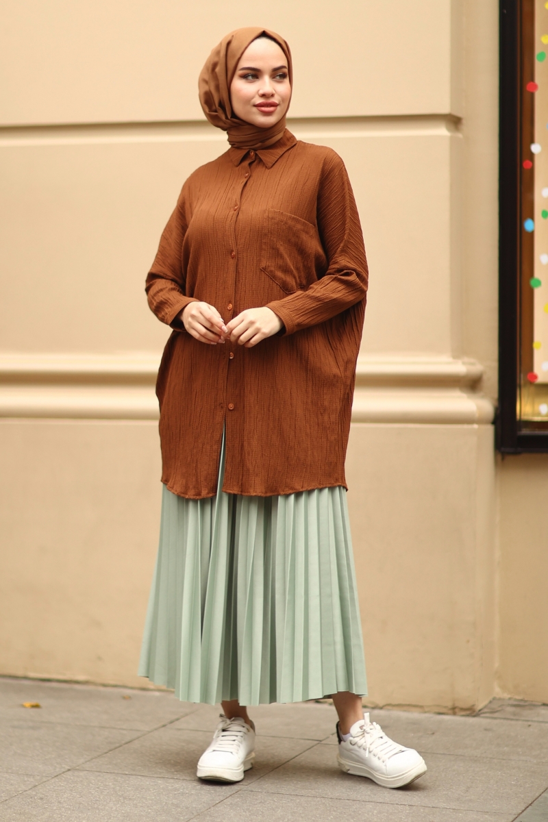 Wrink Kahverengi Tunik