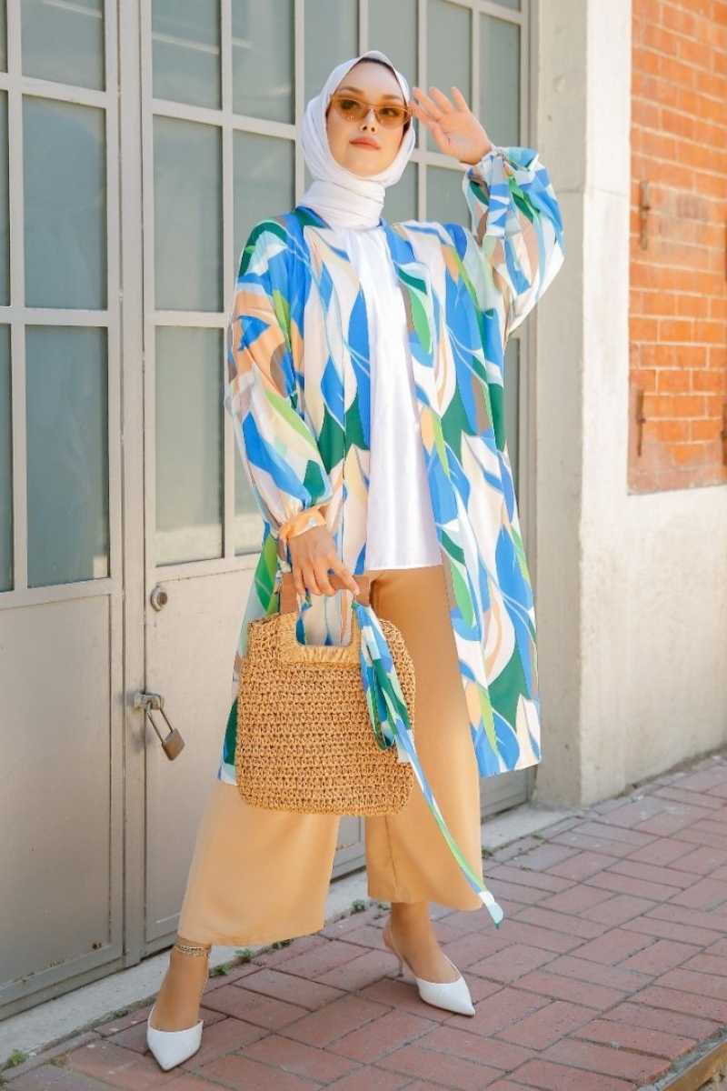 Wualle Yeşil Kimono