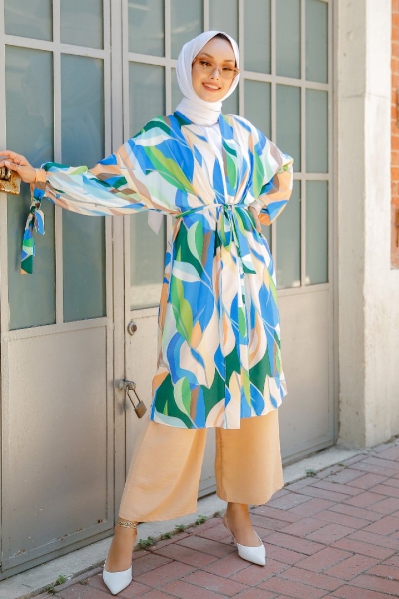 Wualle Yeşil Kimono