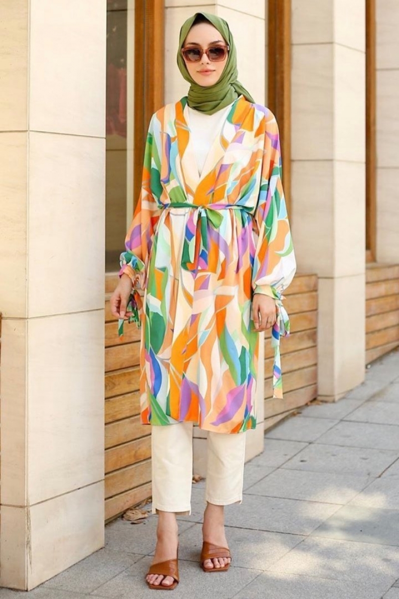 Wualle Turuncu Kimono