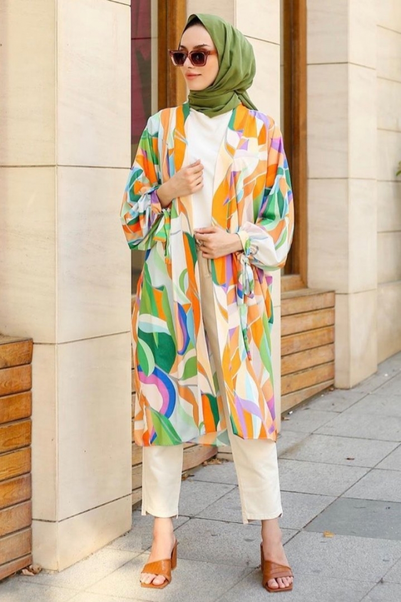 Wualle Turuncu Kimono