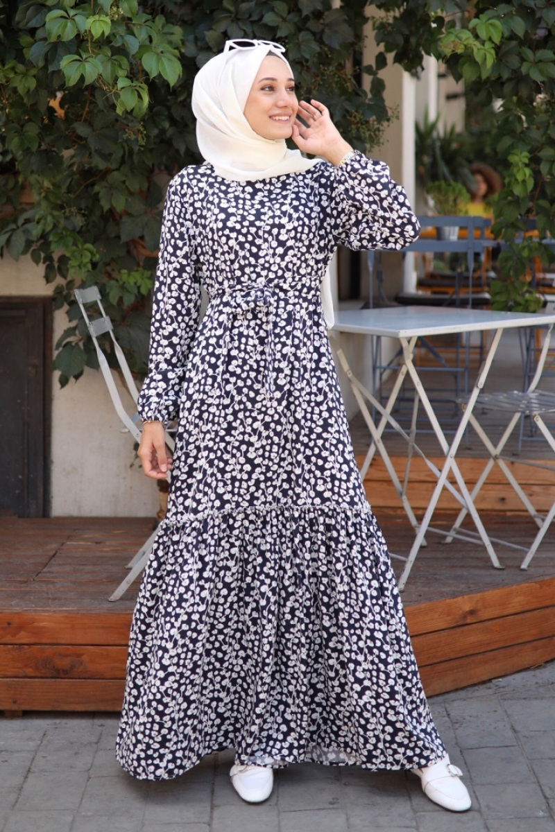 Yasemin Lacivert Elbise