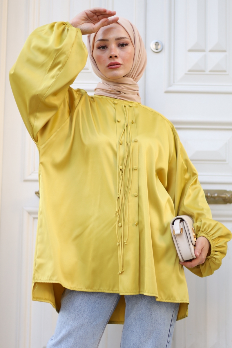 Yelena Yağ Yeşili Tunik