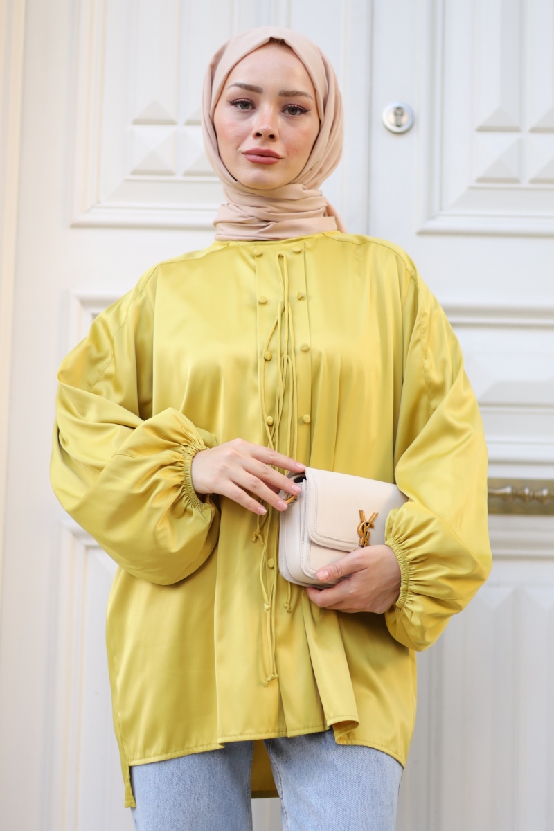 Yelena Yağ Yeşili Tunik