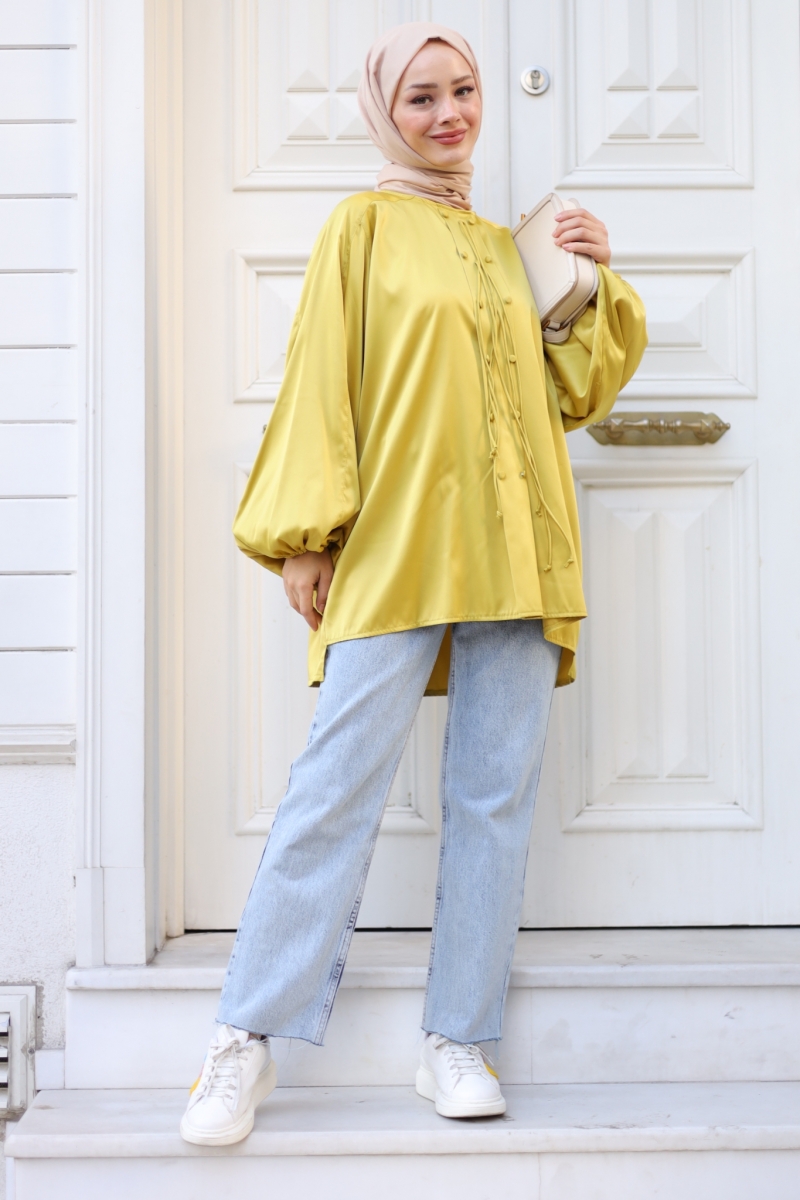 Yelena Yağ Yeşili Tunik