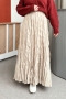 Yulya Kırışık Bej Etek