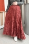 Yulya Kırışık Bordo Etek