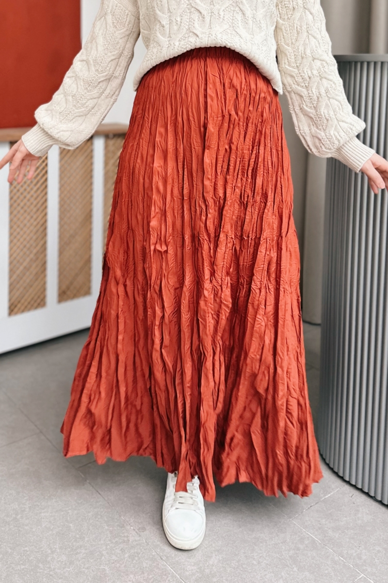 Yulya Kırışık Kiremit Etek