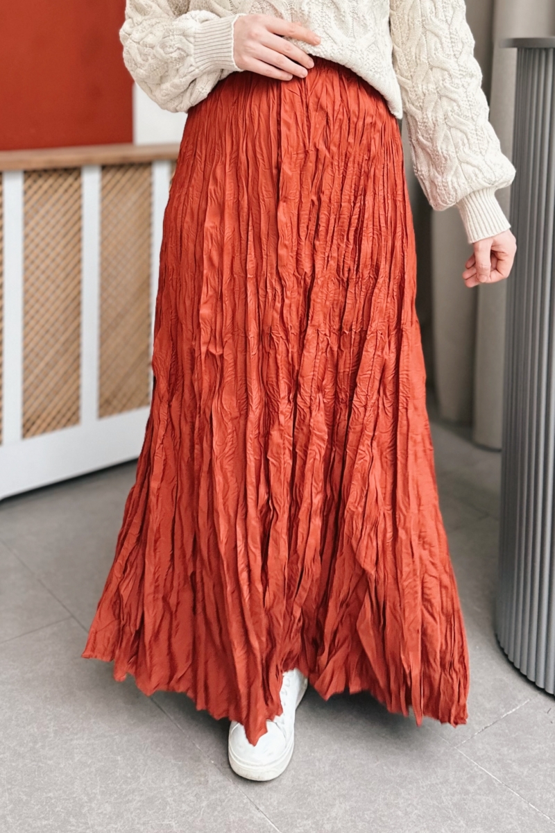 Yulya Kırışık Kiremit Etek