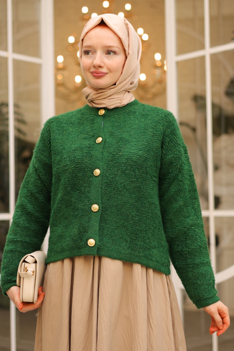 Zaria Yeşil Triko Hırka