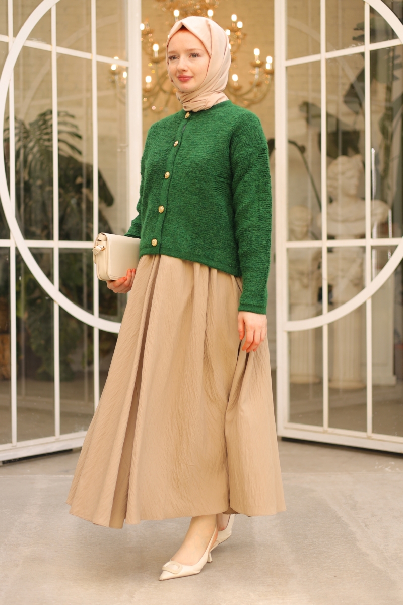 Zaria Yeşil Triko Hırka