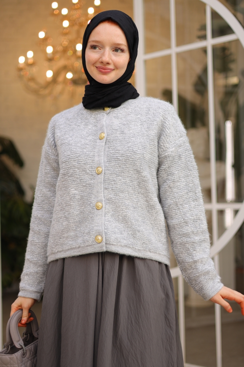 Zaria Gri Triko Hırka