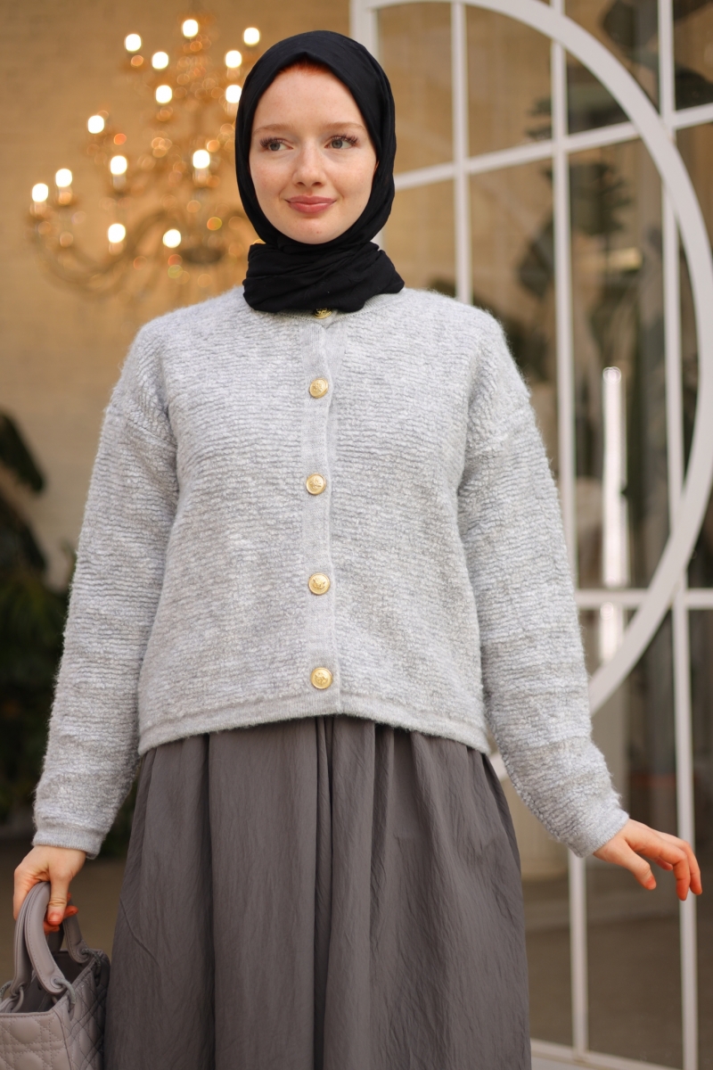 Zaria Gri Triko Hırka