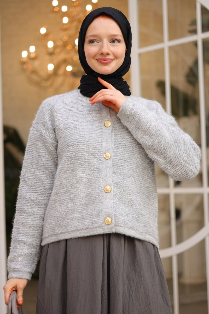 Zaria Gri Triko Hırka