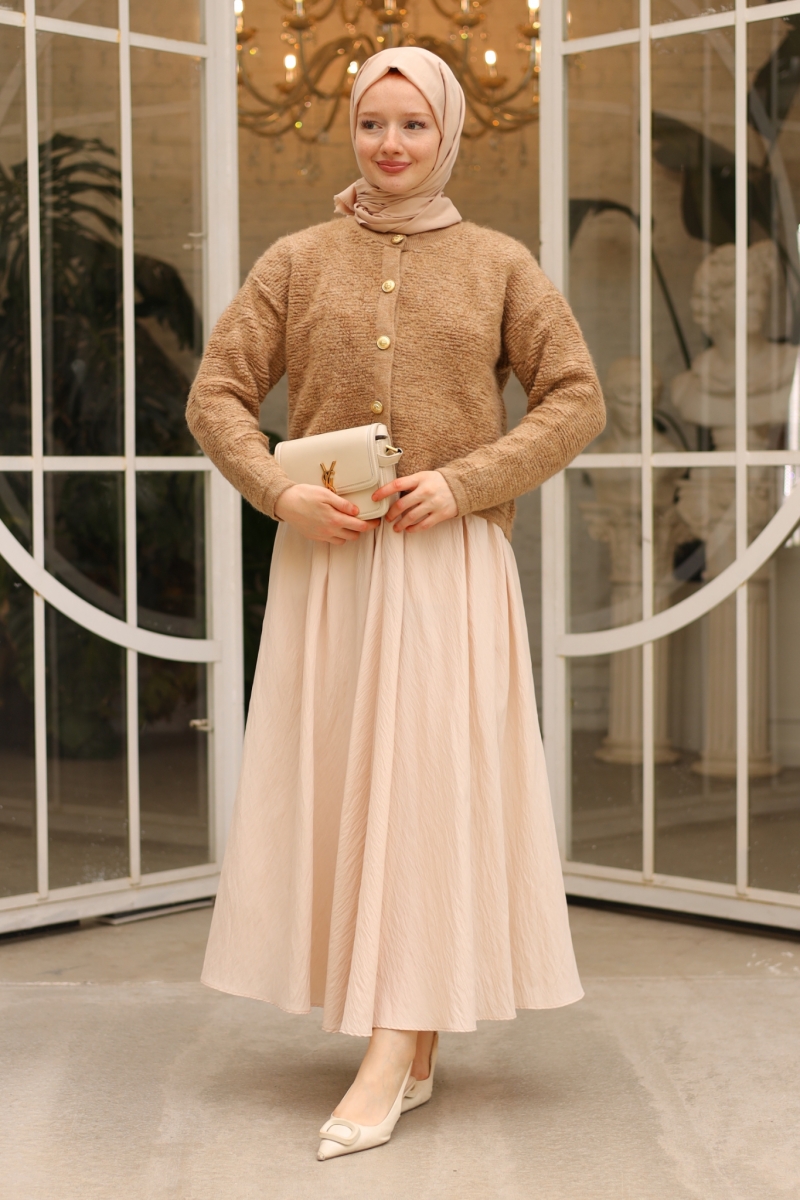 Zaria Camel Triko Hırka