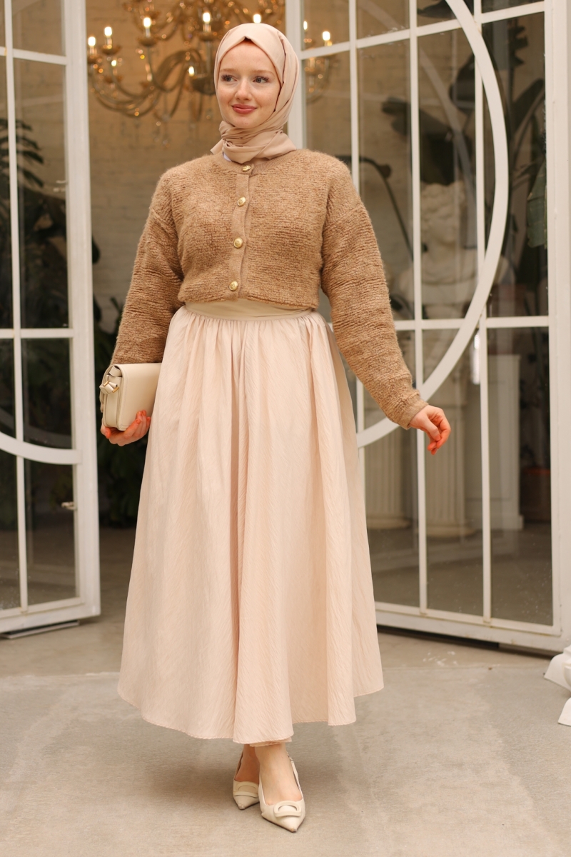 Zaria Camel Triko Hırka