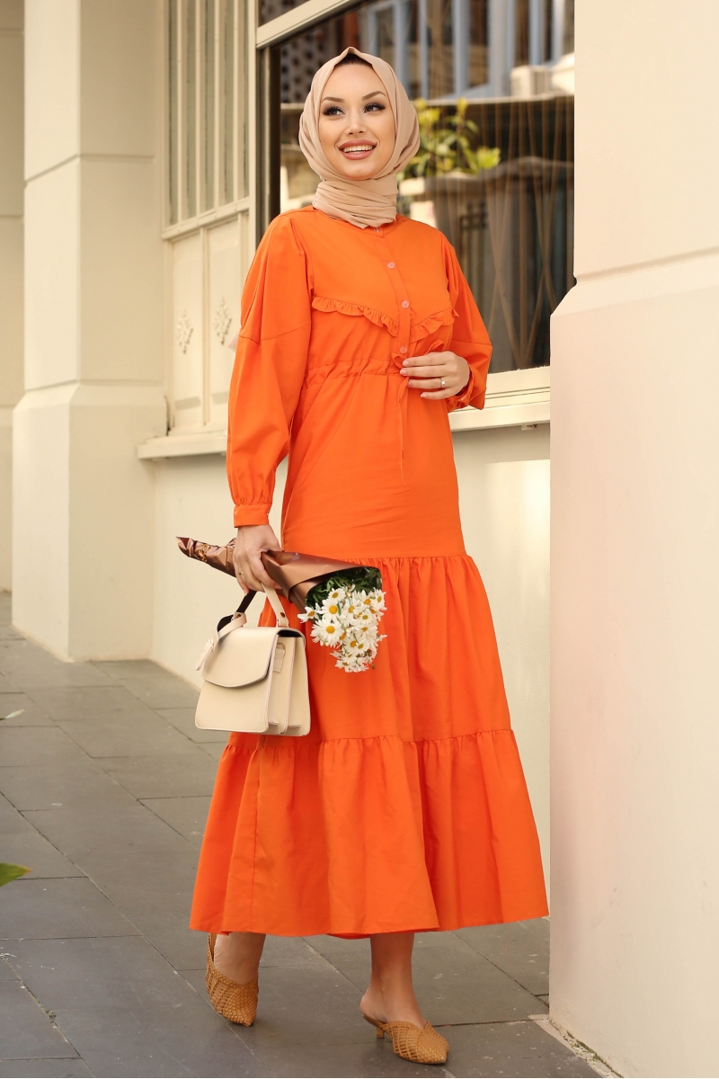 Benito Turuncu Elbise