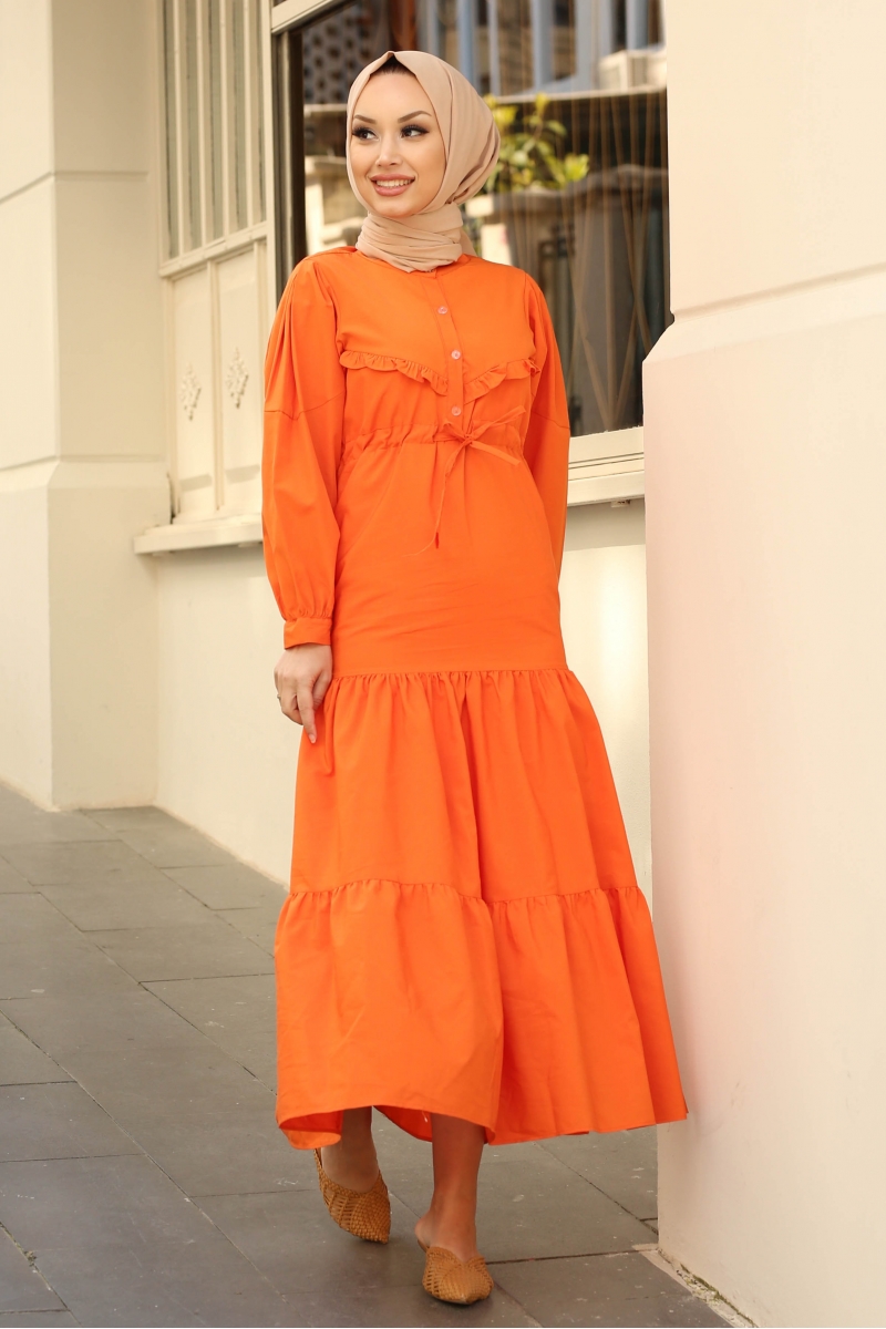 Benito Turuncu Elbise