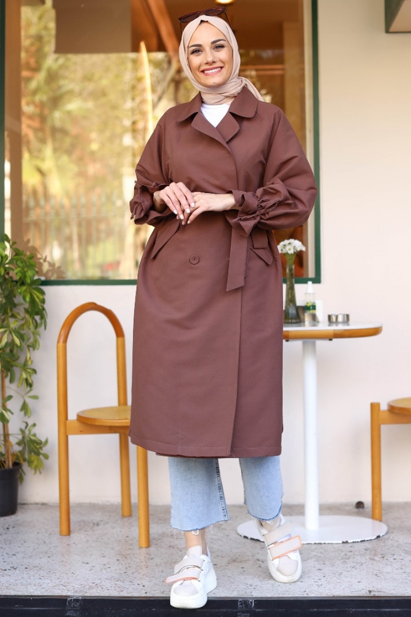 Borna Kahverengi Trençkot