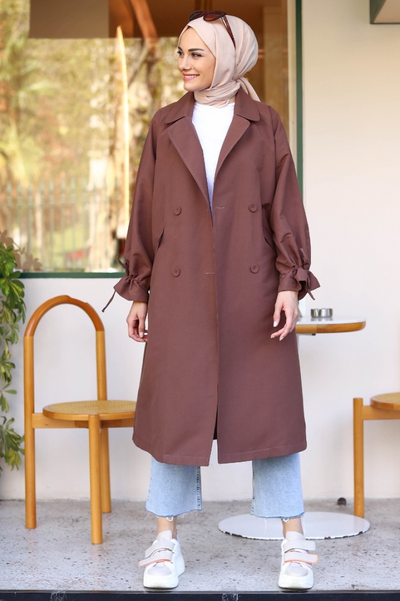 Borna Kahverengi Trençkot