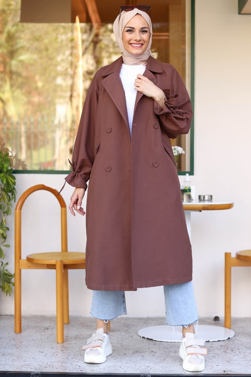 Borna Kahverengi Trençkot