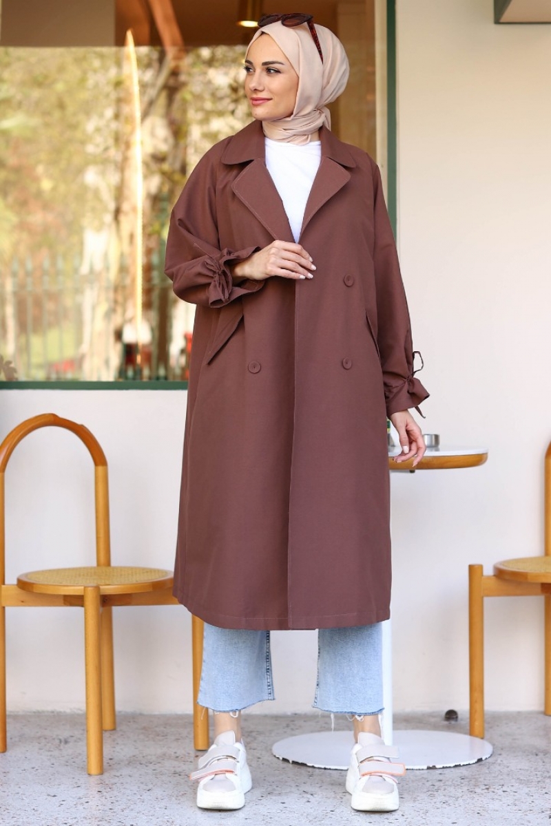 Borna Kahverengi Trençkot