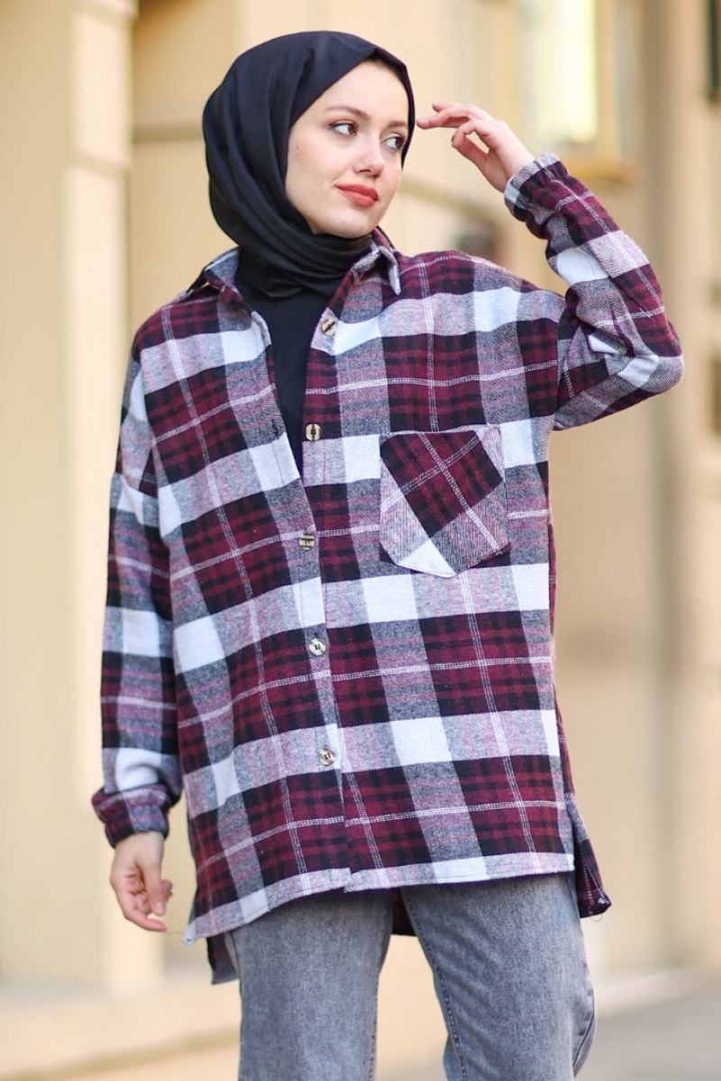 Calon Bordo Oduncu Gömlek
