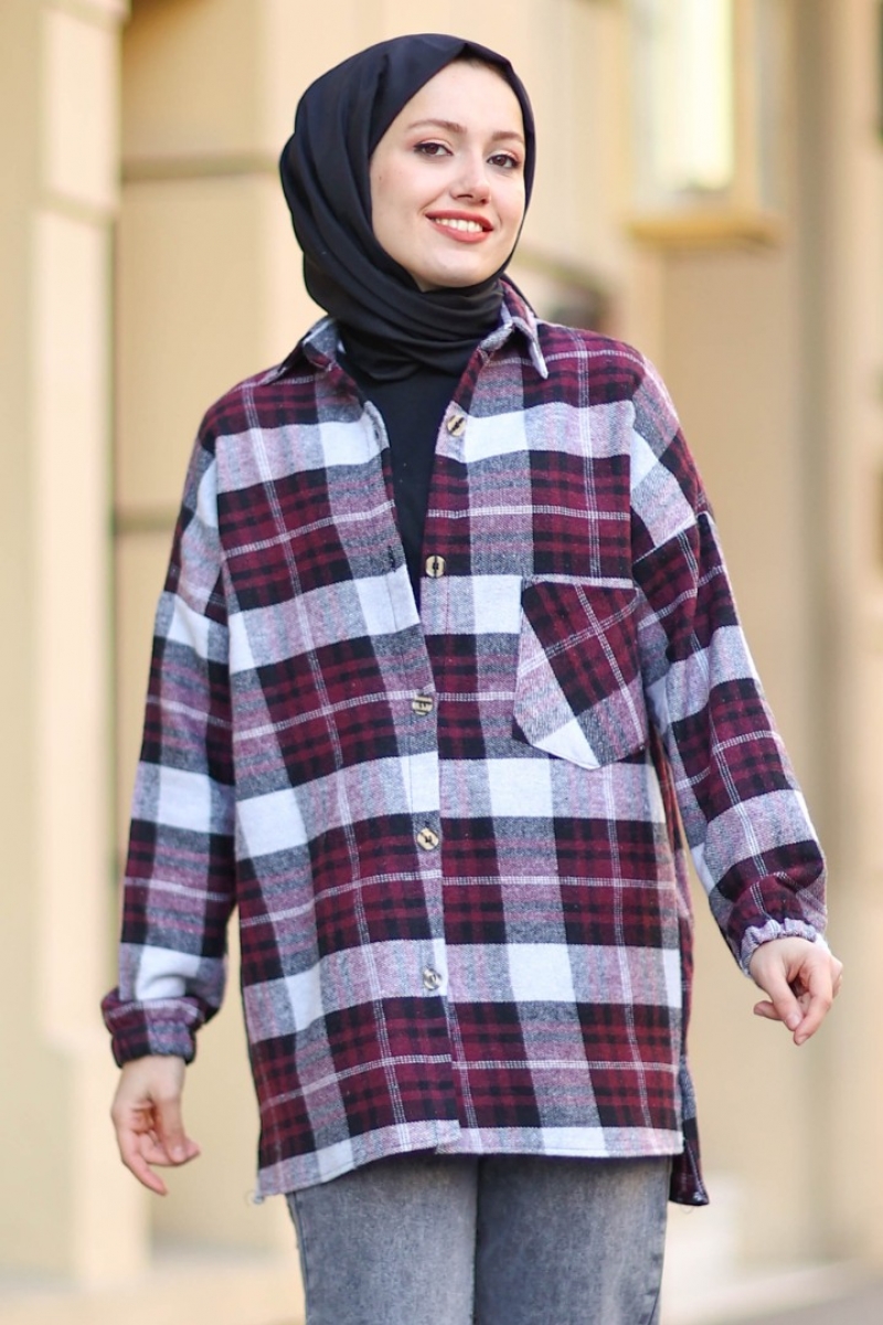 Calon Bordo Oduncu Gömlek