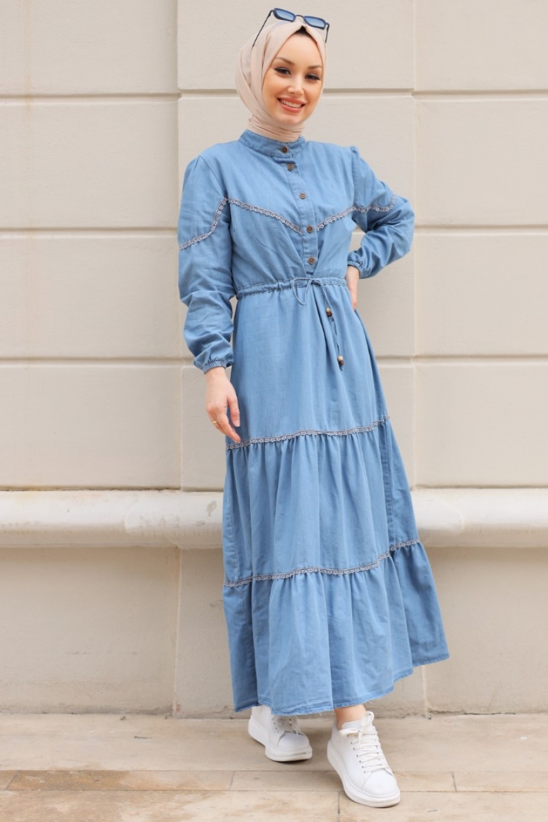 Mahima Açık Mavi Kot Elbise