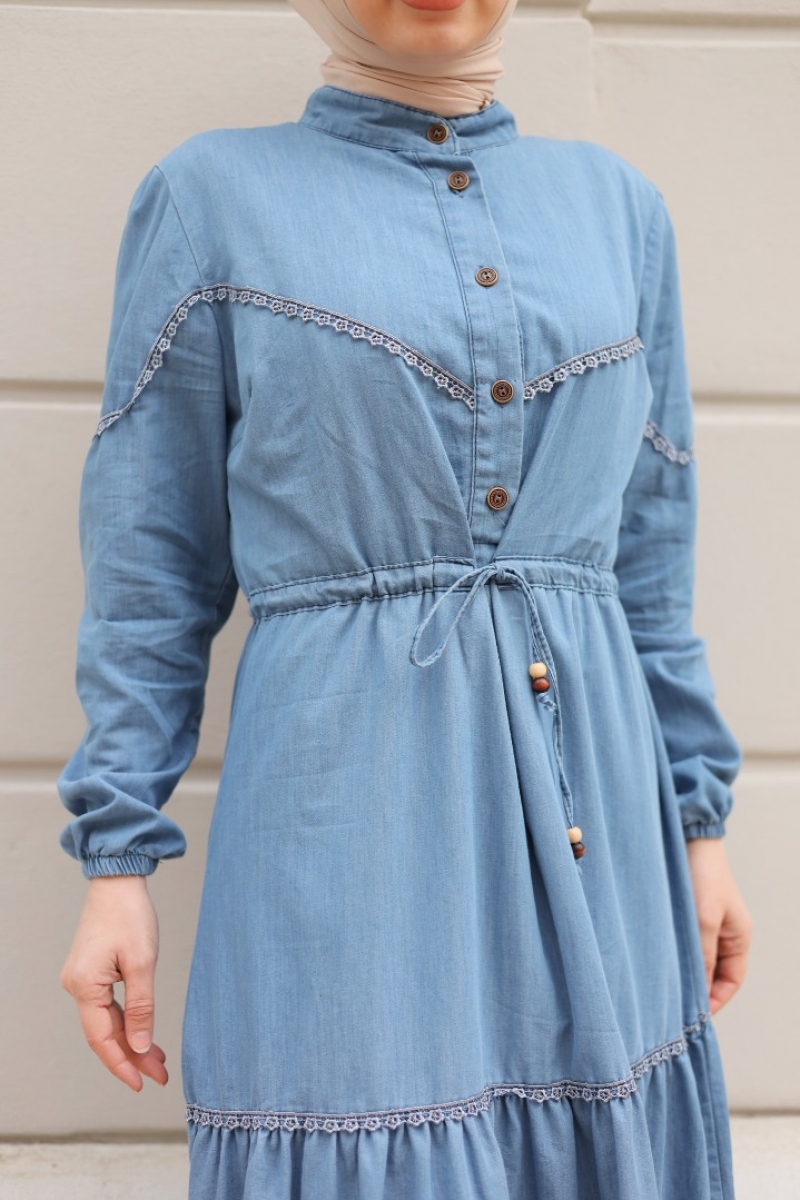 Mahima Açık Mavi Kot Elbise