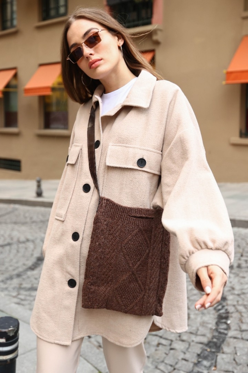 Marika Kahverengi Triko Çanta