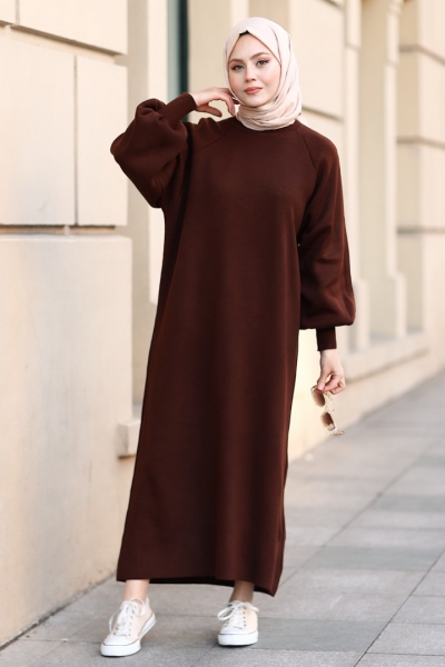 Mikila Kahverengi Elbise