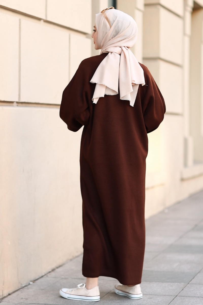 Mikila Kahverengi Elbise