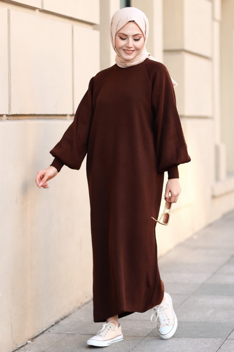 Mikila Kahverengi Elbise