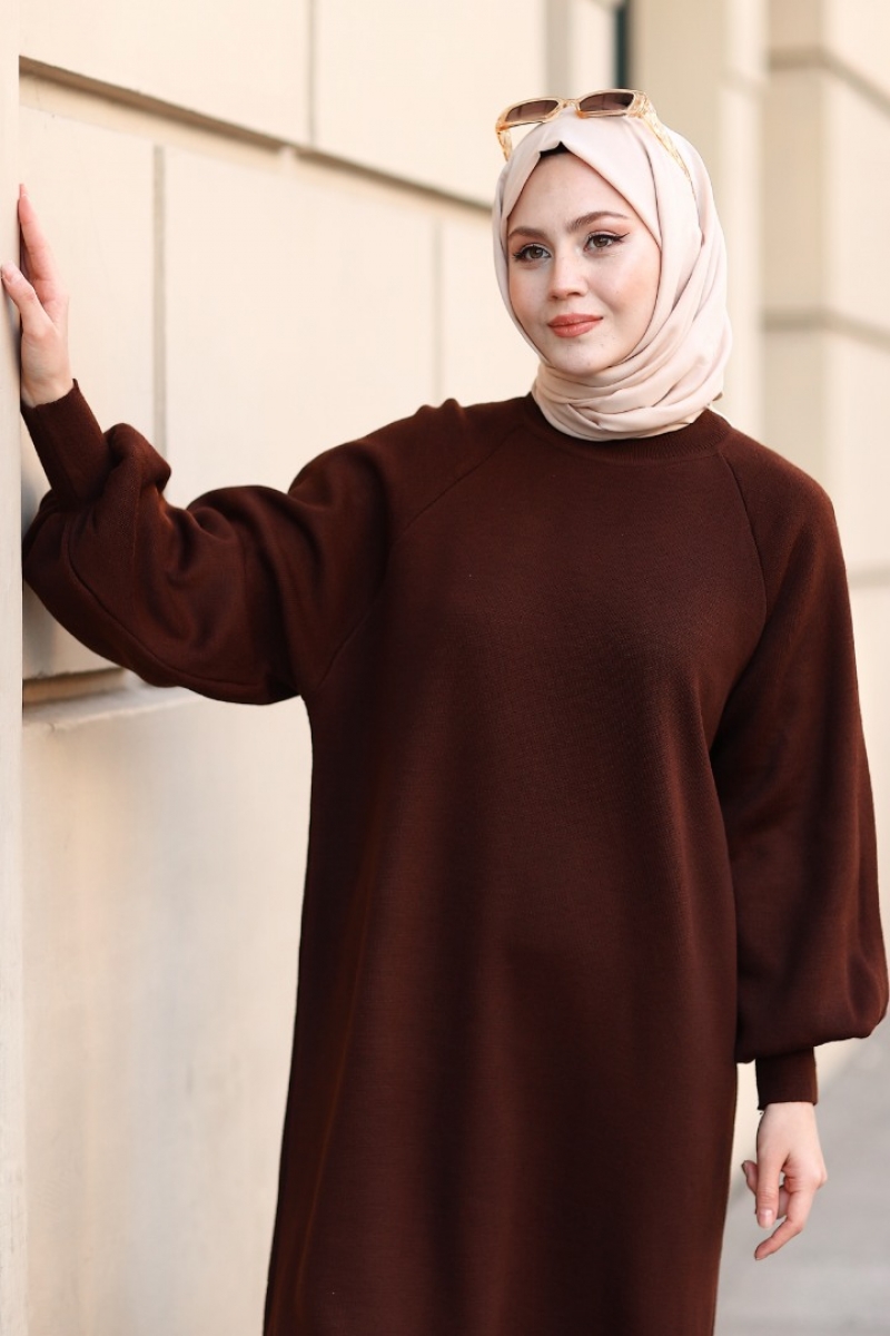 Mikila Kahverengi Elbise