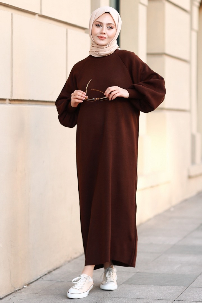 Mikila Kahverengi Elbise