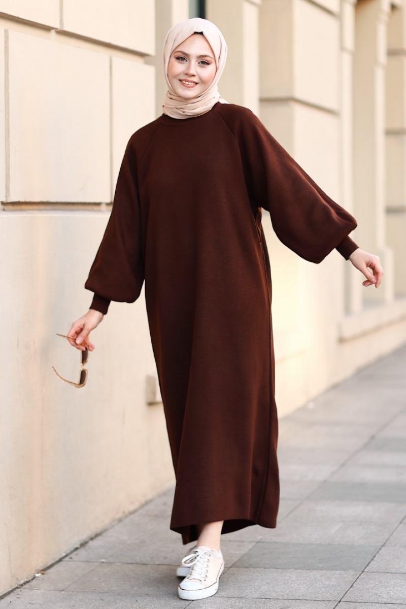 Mikila Kahverengi Elbise